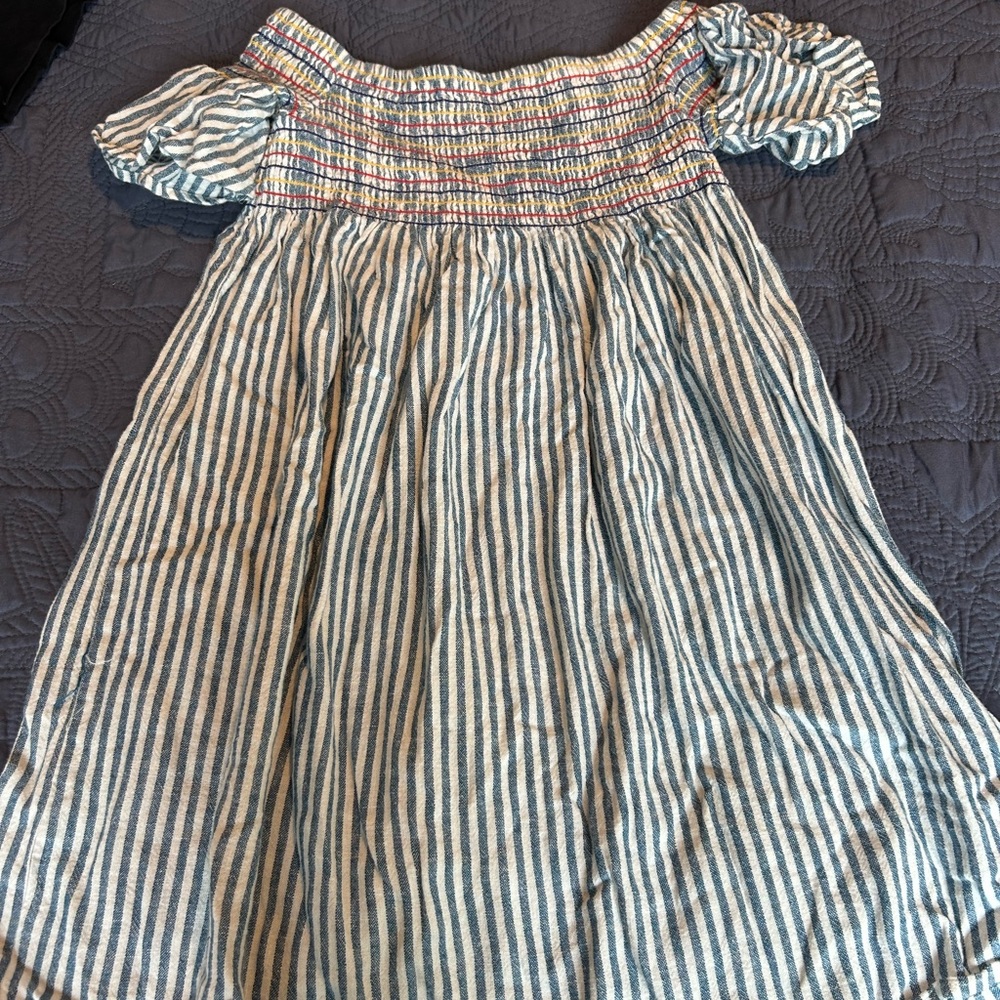 Striped Blue and White Kids Dress